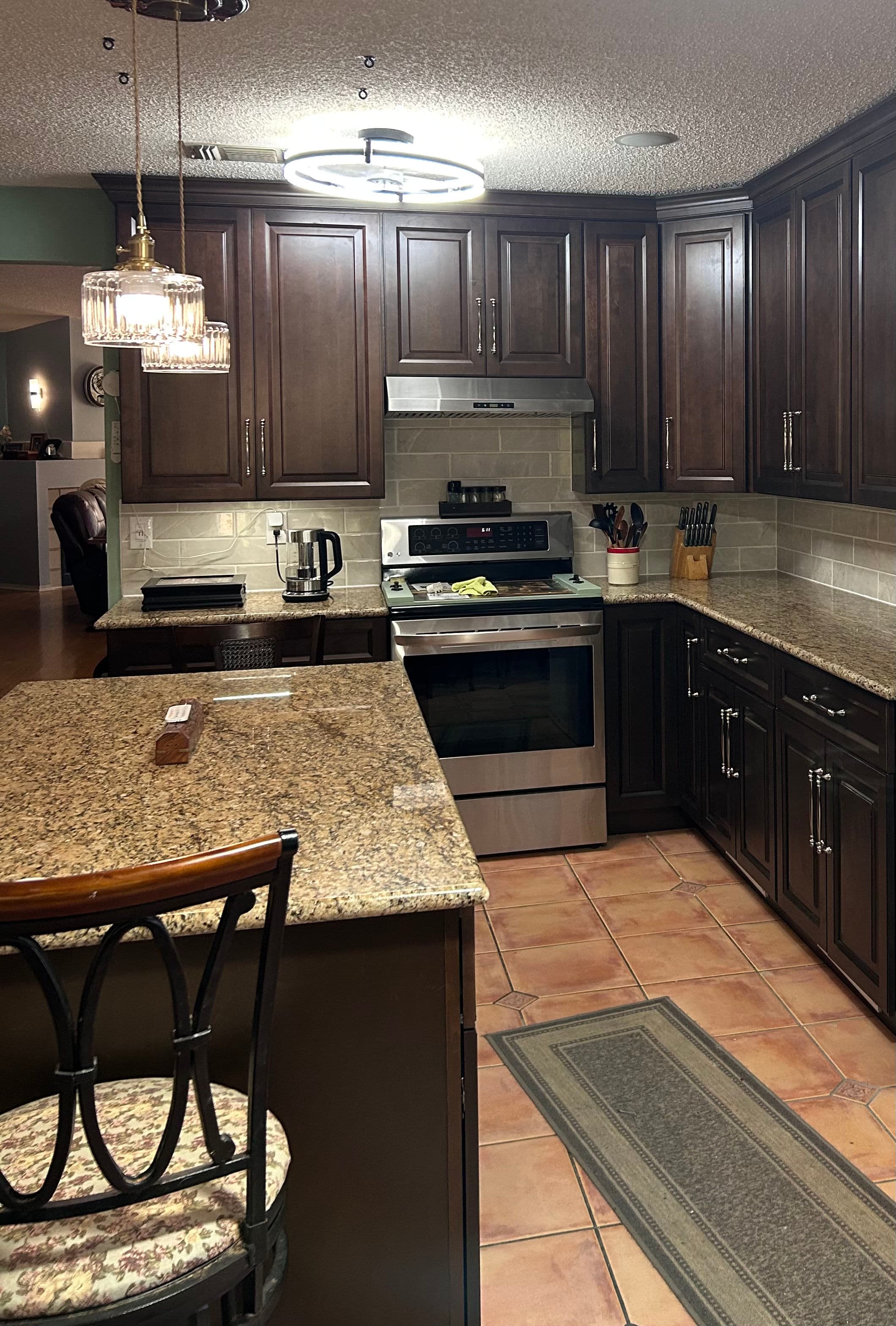 Project Dark Cabinet Kitchen Remodel with New Island and Granite Countertops image